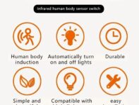 110-220V Infrared Sensor Switch 120 Degree Ceiling Recess PIR Infrared Human Body Motion Sensor Light Bulb Switch белый