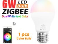 GLEDOPTO 6W E27 AC 100-240V Smart Zigbee RGB + CCT Светодиодная лампа с регулируемой яркостью