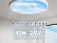 Круглый потолочный светильник Smart Sky с интеллектуальным управлением и регулируемой светодиодной подсветкой для современного домашнего декора и энергосбережения CCT 24w