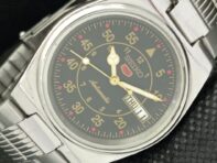 Б/У КЛАССИЧЕСКИЕ МУЖСКИЕ ЧАСЫ SEIKO 5 AUTOMATIC СТАРЫЕ ЯПОНСКИЕ ЧЕРНЫЙ ЦИФЕРБЛАТ a302757-2 R1013-000a302757