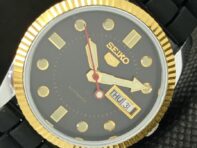 CLASSIC SEIKO 5 AUTOMATIC REFURBISHED JAPAN MENS BLACK DIAL WATCH a425758-2 R1028-a425758