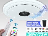 36/72 Вт Умный светодиодный потолочный светильник 256 RGB Bluetooth Музыкальный динамик с регулируемой яркостью Лампа Приложение Дистанционное потолочное освещение