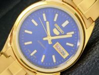 ВОССТАНОВЛЕННЫЕ ВИНТАЖНЫЕ SEIKO 5 АВТОМАТИЧЕСКИЕ 6309A ЯПОНИЯ МУЖСКИЕ ЧАСЫ С СИНИМ ЦИФЕРБЛАТОМ a425906-2 RL620a-a425906