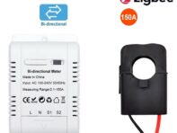 Tuya Smart Двунаправленный ZIGBEE Счетчик Энергии 150A Клещи