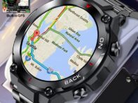 AMOLED 360 * 360 HD экран GPS умные часы мужские военные уличные спортивные фитнес супер длительные часы ожидания водонепроницаемые часы спортивные фитнес silicone чёрный