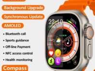 2023 Новые мужские умные часы HK8 Pro Max AMOLED HD с высоким обновлением Женские умные часы IP68 Водонепроницаемые Поддержка Bluetooth-вызовов NFC. Ocean Silicone Strap оранжевый