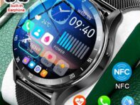 2024 NFC Смарт-часы Женские 390*390 Экран GPS Движение Трек Спортивные Часы Женские Магнитная Зарядка Bluetooth Вызов ЭКГ Смарт-часы Silicon чёрный