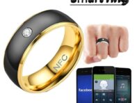 Носимое умное кольцо Connect NFC из нержавеющей стали с NFC-кольцом для мужчин на телефоне Android 6 чёрный/золотой
