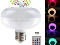 12W E27 LED RGB Беспроводной Bluetooth-динамик Лампа Музыка Воспроизведение лампы Пульт дистанционного управления