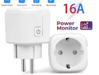 2Pcs Tuya Smart Wifi Plug 16A Remote Control Smart Socket Outlet EU Power Monitor Timer Function Works with Alexa Google Home 16A Power Monitor 1Pcs белый