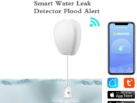 Wi-Fi датчик наводнения Tuya Smart и Smart Life может инициировать действие другого устройства. Детектор утечки воды. Предупреждение о наводнении. Безопасность при переполнении.