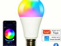 1 шт. цветная светодиодная лампа AC220V-110V E27 Wireless App4.0 Bluetooth Smart Bulb Tuya APP Control Dimmable 15 Вт RGB+CW+WW