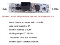 Motion Sensor Hand Sweep Switch 3A 12V-24V Hand Wave Scan IR Sensor Switch ON/OFF DIY LED Closet Cabinet light/Wardrobe lamp бежевый