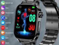 SACOSDING ECG + PPG + HRV Здоровье Смарт-часы 2.04-дюймовый полный сенсорный экран 380 мАч артериальное давление кислород в крови Bluetooth Звонок Смарт-часы для женщин и мужчин