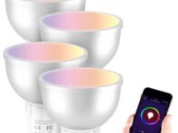 GU10 WiFi Smart Light Bulb RGBW Dimmable Timer Switch LED Lamp for Alexa Google серебряный