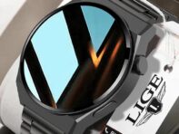 LIGE Смарт-часы для мужчин Полный сенсорный экран Bluetooth Вызов Водонепроницаемые часы Спортивный фитнес-трекер Смарт-часы Мужские Reloj Hombre silicone strap чёрный