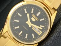 ВОССТАНОВЛЕННЫЕ ВИНТАЖНЫЕ SEIKO 5 AUTO 6309A ЯПОНИЯ МУЖСКИЕ ЧАСЫ С ЧЕРНЫМ ЦИФЕРБЛАТОМ a425903-2 RL620a-a425903