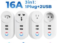 Tuya Wi-Fi умная USB-розетка ЕС США Бразилия вилка 16А адаптер для зарядки голосовое приложение Smart Life электрическое для Google Home Alexa EU Socket-WiFi Socket