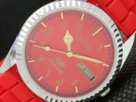 ВОССТАНОВЛЕННЫЕ ЧАСЫ CITIZEN AUTOMATIC JAPAN ARABIC С КРАСНЫМ ЦИФЕРБЛАТОМ a425715-2 R1028-a425715
