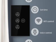 Tuya WiFi Smart Ceiling Fan Light Switch Touch Interruptor Smart Home App Control Voice Work With Alexa Various Speed Regulation белый