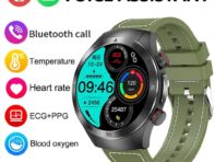 Bluetooth вызов ЭКГ + PPG Новые умные часы Мужские часы для здоровья Часы с пульсометром IP68 Водонепроницаемый фитнес-трекер Смарт-часы