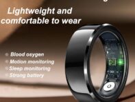 Для Xiaomi Нержавеющая сталь смарт-кольцо фитнес-трекер зарядное устройство пульсометр кислородный монитор легкое смарт-кольцо на палец 8 чёрный