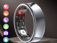 SACOSDING Smart Ring Водонепроницаемый фитнес-трекер Bluetooth-совместимый 5.1 Sleep Ring Мультиспортивные режимы Монитор здоровья для Android iOS 8 серебряный