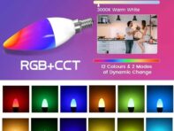 LED Smart Light Bulb E14 RGB Bluetooth 220V Candle Crystal Lamps Dimmable APP Control For Smart Home Group Bedroom Living Room 5w