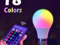 16-цветная светодиодная многоцветная лампа RGB с цоколем E27 220 В