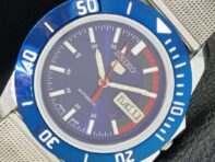 ЯПОНИЯ ВОССТАНОВЛЕННЫЕ SEIKO 5 MENS 6309A АВТОМАТИЧЕСКИЕ НАРУЧНЫЕ ЧАСЫ С СИНИМ ЦИФЕРБЛАТОМ a426529-2 RL-a426529