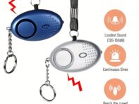 1PC 130DB Персональная охранная сигнализация Аварийная охранная сигнализация 130DB Брелок Персональные защитные устройства со светодиодной подсветкой Пряжка Ключ чёрный