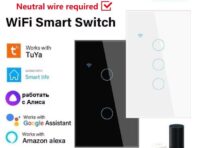 AUBESS Tuya WiFi Smart Touch Switch EU US 1/2/3/4 Gang Light Wall Button Need Neutral Support Alexa Google Home Smart Life APP