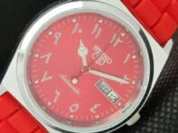 ЯПОНИЯ ВОССТАНОВЛЕННЫЕ МУЖСКИЕ ЧАСЫ SEIKO 5 6309A АВТОМАТИЧЕСКИЕ С КРАСНЫМ ЦИФЕРБЛАТОМ a425773-2 R1028-a425773