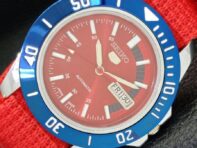 REFURBISHED SEIKO 5 AUTOMATIC JAPAN 6309A RED DIAL WRIST WATCH a426536-2 RL-a426536