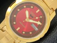 SEIKO 5 АВТОМАТИЧЕСКИЕ МУЖСКИЕ ЯПОНИЯ 6309A ВОССТАНОВЛЕННЫЕ КРАСНЫЕ НАРУЧНЫЕ ЧАСЫ a426402-2 RL-a426402