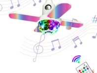 Светодиодная лампа Bluetooth 24 Вт E27 складная проекционная звездная лампа с 4 лепестками музыкальная лампа потолочный светильник с динамиком и пультом дистанционного управления