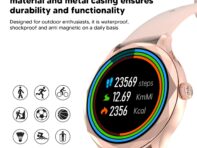 1.3in Outdoor Women Smart Watch Bluetooth Sports Smartwatch с розовым стальным ремешком для IOS и Android