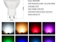 Светодиодная лампа Tuya GU10 RGB CW WW 220 В 110 В 9 Вт Wi-Fi Умная лампа с регулируемой яркостью Приложение Smart Life Пульт дистанционного управления Работает с Alexa Google Home