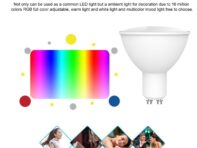 Умная светодиодная лампа WiFi RGB+W+C 5 Вт GU10 с регулируемой яркостью света