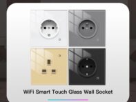 Wi-Fi Tuya Умная настенная розетка Стеклянная панель Розетка Монитор мощности Сенсорная вилка Реле состояния Режим освещения Регулируемый Smart Life Приложение Alexa