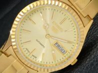 ВОССТАНОВЛЕННЫЕ ВИНТАЖНЫЕ SEIKO 5 AUTO 6309A ЯПОНИЯ МУЖСКИЕ ЗОЛОТЫЕ ЧАСЫ С ЦИФЕРБЛАТОМ a425919-2 RL620a-a425919
