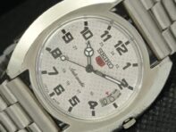 Б/У элегантные мужские автоматические часы SEIKO 5 из старой Японии с серебряным циферблатом a302761-2 R1013-000a302761