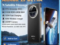 Ulefone Armor 23 Ultra 5G Прочный телефон Спутниковое сообщение 120 Вт Смартфон 64 МП Ночная камера 24 ГБ + 512 ГБ Android 13 Мобильный телефон оранжевый