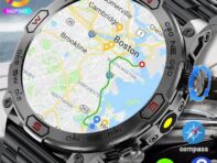 2024 Новые наружные военные GPS умные часы для мужчин AMOLED HD экран пульсометр артериальное давление Bluetooth вызов водонепроницаемые умные часы Silicone strap чёрный