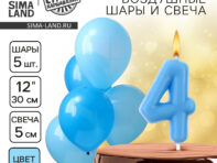 Свечи для торта + 5 шаров