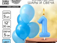 Свечи для торта + 5 шаров